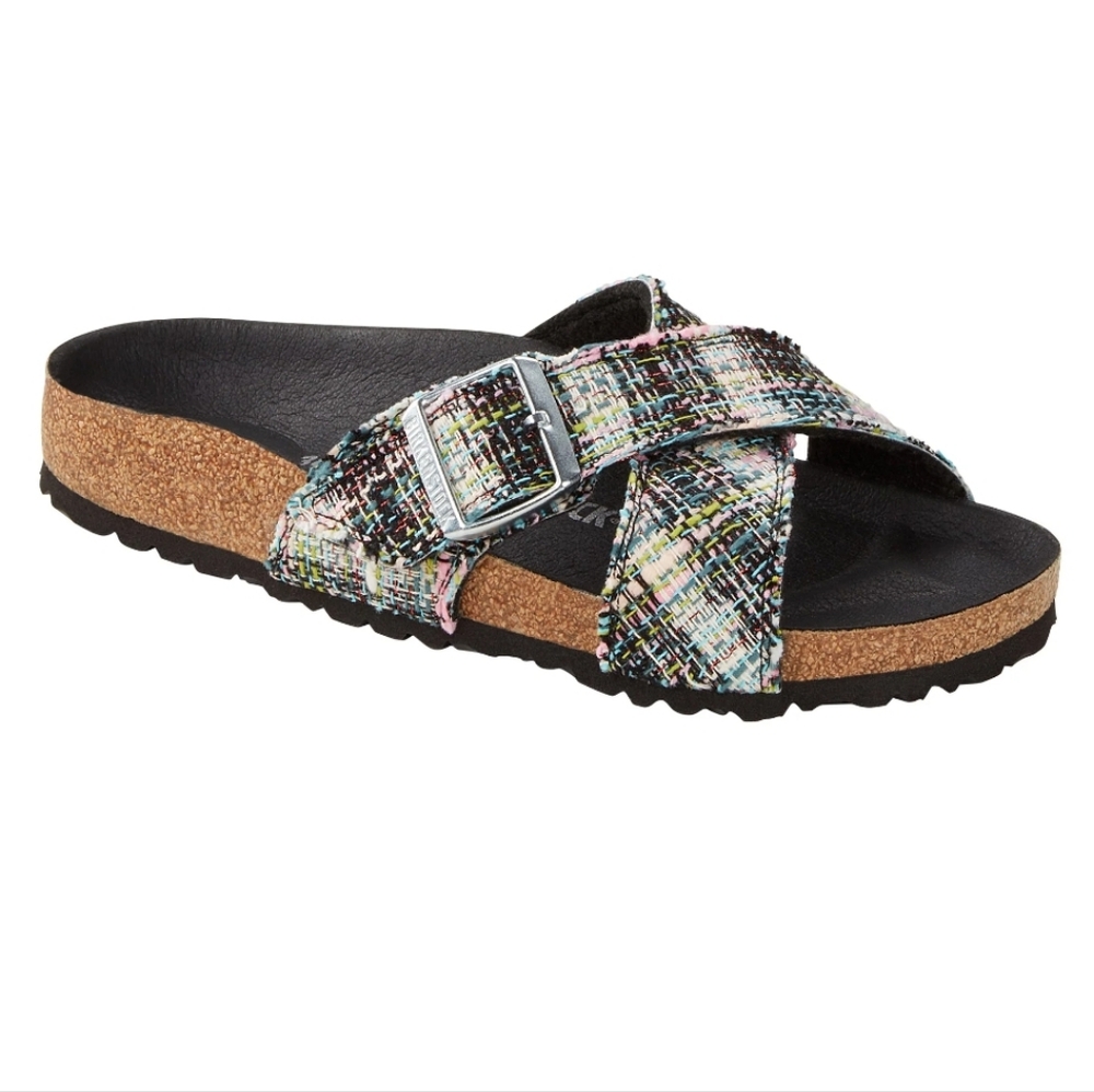 BIRKENSTOCK Siena Rivet Logo Festive Weave Green Textile/Microfibre Vegan